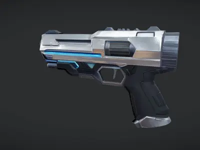 futuristic sci-fi handgun 3D model