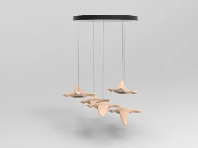 Hanging Birds Low-poly 3D model purchase