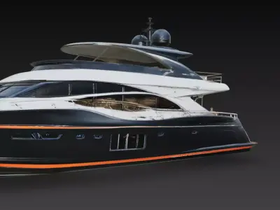 Luxury Black Super Yacht 3D print model