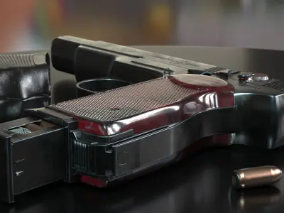 Stechkin Automatic Pistol - APS Low-poly 3D model Low-poly 3D model