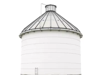 White Steel Silo model pack Low-poly 3D model