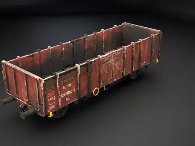 Used Coal Railcar Ekkl Low-poly 3D model