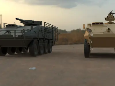 stryker personel carrier Free 3D model