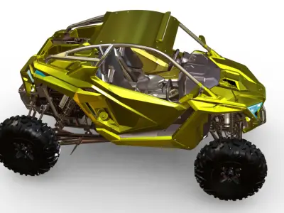 Polaris RZR 4x4  Low-poly 3D model