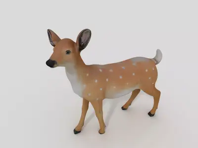 deer Quadrupedal Animals Low-poly 3D model
