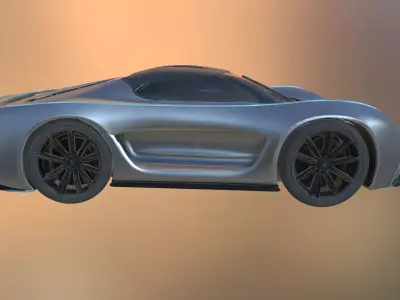 Futuristic Hover Supercar 3D Model High Poly Concept Vehicle 3D model