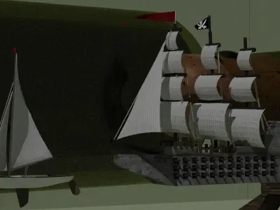 Bootleship Low-poly 3D model