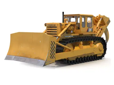 Bulldozer CAT Rigged 3D model