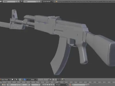 High-Poly AK-47 ak - rifle 3D model