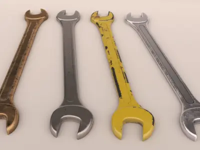 wrench KEY Low-poly 3D model purchase