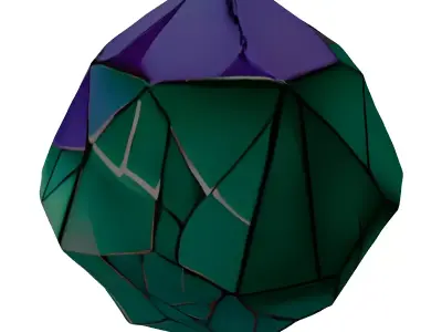 Iridescent Faceted Crystal Gemstone 3D model