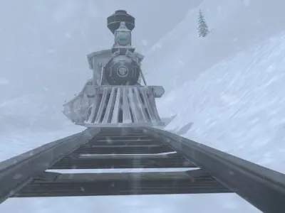 Winter Train Low-poly 3D model