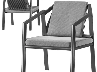 sette garden stone chair 3D model