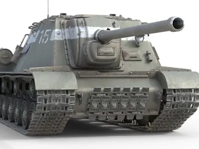 ISU 122 Self Propelled Gun Low-poly 3D model