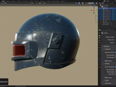 Stylized Helmet Low-poly 3D model