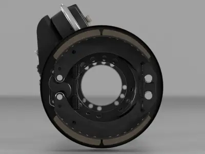 Highly detailed pair of front truck brakes assemblies 3D model