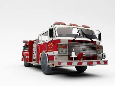 American Firetruck 3D model 3D model