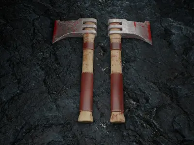 Battle Axe  Low-poly 3D model buy