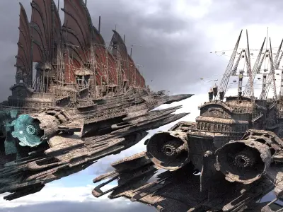 Black Pearl Airship 2 Airships 3D model