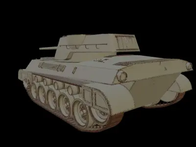 M18 Hellcat Tank Low-poly 3D model