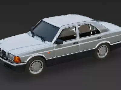 Silver Executive Sedan 3D Model Low-poly 3D model