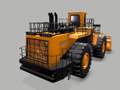 Industrial Vehicle Loader Low-poly 3D model