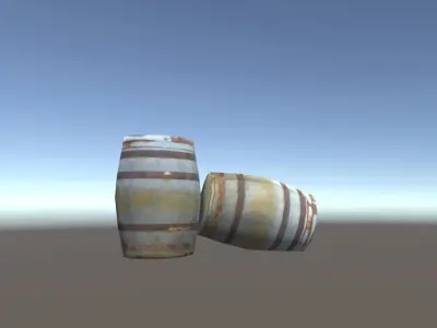 Low Poly Wooden Barrel Free low-poly 3D model purchase