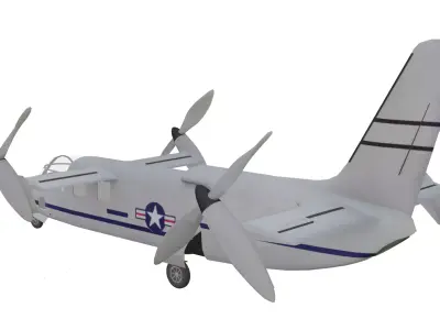 Curtiss-Wright X-19 Low-poly 3D model