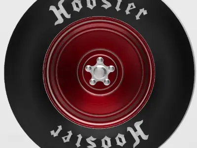 RAT ROD WHEEL AND HOOSIER SLICK TIRE FOR SCALE AUTOS 3D print model