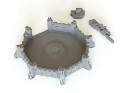 Sci fi Artillery Emplacement for tabletop scenery 3D print model