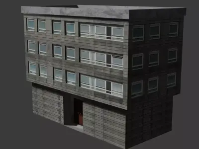 Apartment Building House BLEND FBX OBJ MTL Low-poly 3D model