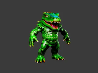Crocodile Man Low-poly 3D model