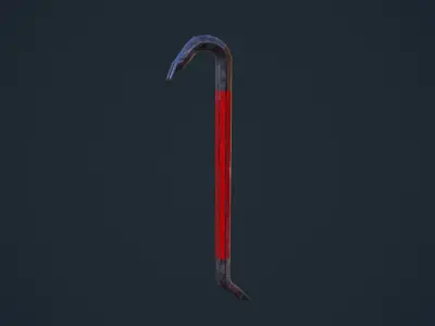 Crowbar cane Low-poly 3D model