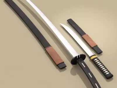 Katana and Wakizashi 3D model