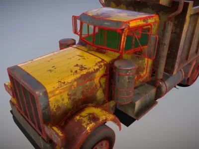 American Tri-Axle Dump Truck 3D model