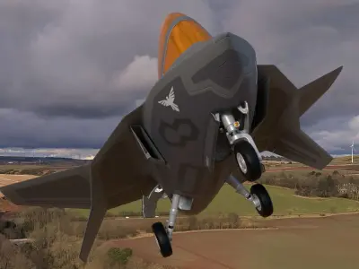 Animated Cartoon Jet Fighter 3D model