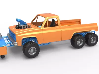 Pulling truck 6wd Scale 1 to 25 3D print model