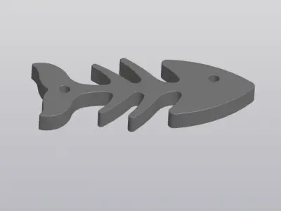Fish skeleton Keychain Free 3D print model