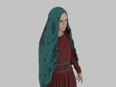  Hijab Woman Low-poly 3D model purchase