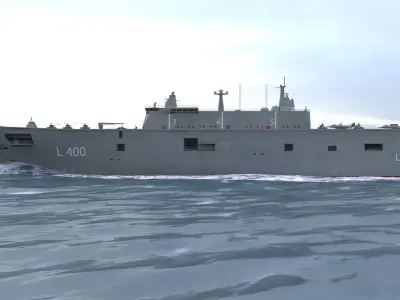 3D TCG Anadolu L400 Turkish Navy  Low-poly 3D model