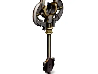 Ornate Antique Key 3D Model Low-poly 3D model purchase