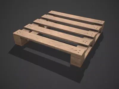 Low poly European Wood pallet 07 PBR Game Free low-poly 3D model