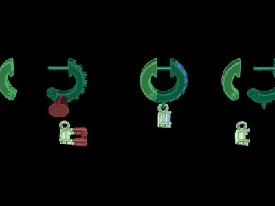 Small Size Diamond Hoop Dangle Earring 2MM 3D print model