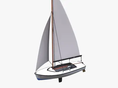 Sail Boat Low-poly PBR Low-poly 3D model