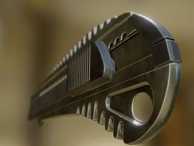 Box Cutter Lowpoly Aluminum Version - Gameready - PBR Textures Low-poly 3D model