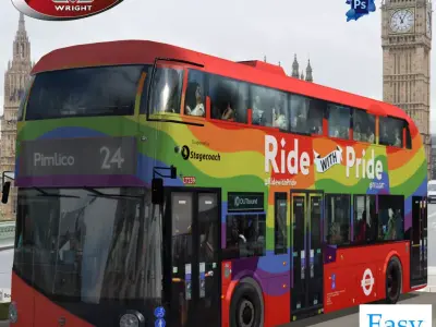 Wrightbus Routemaster Ride With Pride  livery Low-poly 3D model