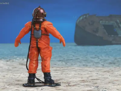  Empty Copper Diving Suit 