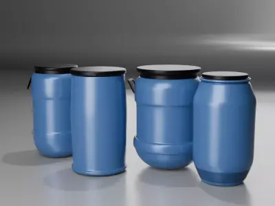 Realistic Pakistani Water Drums Pack  3d Model Low-poly 3D model