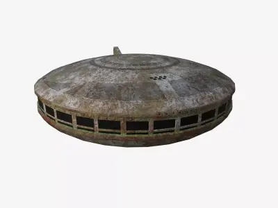 Alien Spaceship UFO A11 Abandoned - Sci Fi Spacecraft Design Low-poly 3D model