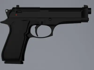simple beretta m9 Low-poly 3D model